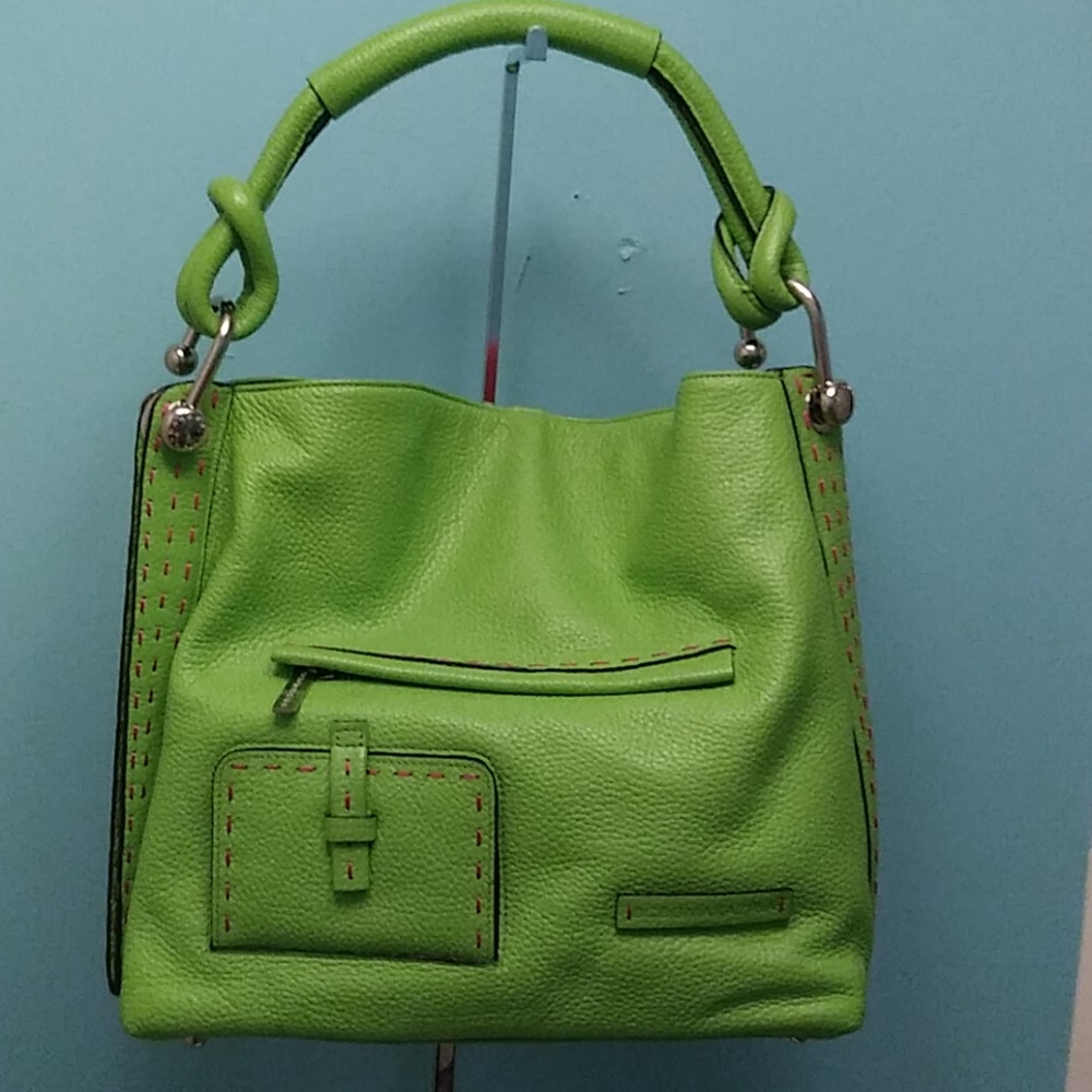 BCBGMAXAZRIA Green and Pink Bag